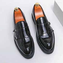 Casual Shoes 2024 Men Loafers Fashion Design Leather Male Comfortable Thick Sole Convenient Slip On Walking