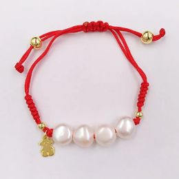 Brand new fashion all-match charm cute bear jewelry dijes para pulseras 925 sterling silver beaded pearl ankle bracelet ladies bracelet chain set birthday gift