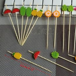 Disposable Flatware 100 Pcs Bamboo Picks Food Fruit Cocktail Handmade Toothpicks Picnic Party Supplies Decor