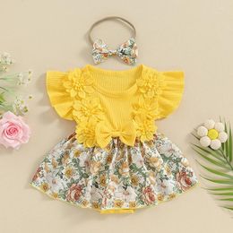 Rompers Mubineo Baby Girl Summer Clothes Outfits Sleeveless Lace Floral Romper Dress Born Outfit