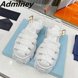 Boots Summer New Rome Woman Sandal Fashion Closed Toe Strap Gladiator Shoe Braid Thick Soled Raised Comfortable Summer Sandals