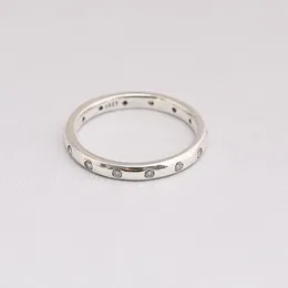 Cluster Rings Genuine 925 Sterling Silver Clear CZ Embellishment Ring Compatible With European Jewellery