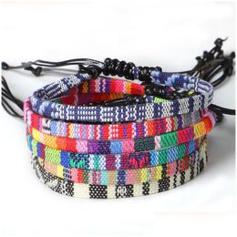 Chain Foot Chain Bohemian Hand Woven Rainbow Cotton Rope Anklet Drop Delivery Otg1H