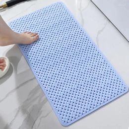 Bath Mats Bathroom Mat With Suction Cups Drain Holes Weaving Design Strong Grip Machine Washable Anti Slip Bathtub Accessory