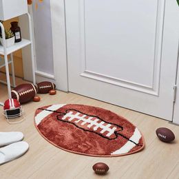 Bath Mats Football Bathroom Carpet Sports Pad Men'S Bedroom Comfortable Nice Throw Blanket