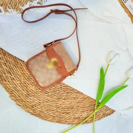 Brown versatile Instagram niche bag for women's summer new trendy crossbody texture portable small square Purse