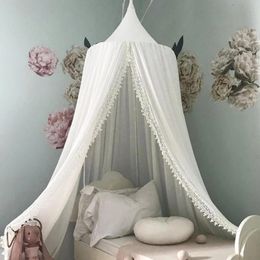 Ins Baby Room decor Mosquito Net Kid bed curtain canopy Round Crib Netting tent baldachin 240cm bedroom girl canopy cot 240318