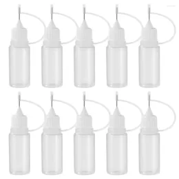 Storage Bottles 30 Pcs Bottled Squeeze Applicator Translucent Glue Dispenser Stainless Steel Tip