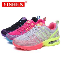 Flats YISHEN Running Shoes For Women Outdoor Breathable Fashion Sneakers Jogging Fitness Sneakers Colourful Cushion Sneakers Female