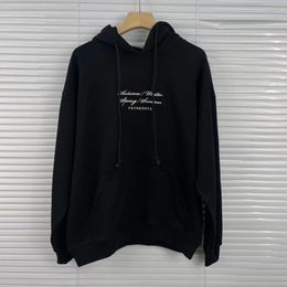 Oversize Hoodies Black Best Quality Sweaters Tops Men Women Letter Print 2024ss