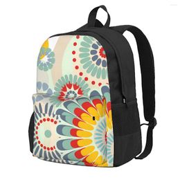 Storage Bags Backpack Stylized Flowers Casual Printed School Book Shoulder Travel Laptop Bag For Womens Mens