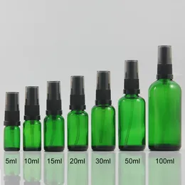 Storage Bottles In Stock 50ml Green Glass Bottle Specification Black Plastic Spray Pump
