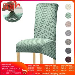 Chair Covers Jacquard High Back Cover Soild Color Dinning Spandex Slipcover For Dining Room Wedding Banquet Bar Home