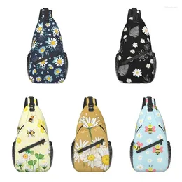Backpack Cool Cute Daisies Ditsy Pattern Sling Bags For Cycling Camping Men's Flower Floral Chest Crossbody Shoulder Daypack