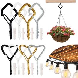 Hooks Windproof Ceiling Hanger Hook Screw For Outdoor String Lights Indoor Decor Wind Chimes Plants Light Clips