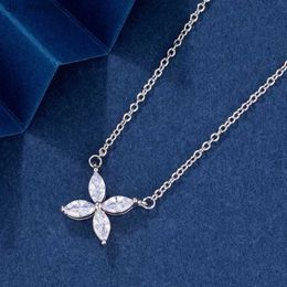 Designer Necklace Jewelry Sterling silver womens four-leaf clover horse eye Seiko fashion light luxury niche high-end collarbone necklace