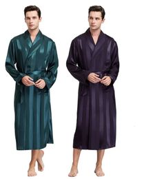 Mens Silk Satin Pajamas Sleepwear Robe Robes Bathrobe Nightgown S~3XL__For XMAS Gifts240401