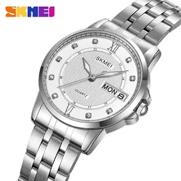 Wristwatches SKMEI Steel Band Ladies Watch Couple Watches Showing Time And Week Genuine Quartz Luxury Original Classic 2085