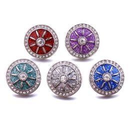 New Snap Button Jewelry Vintage Rhinestone Sun 18mm Metal Snap Buttons Fit Snap Bracelet Bangle Necklace