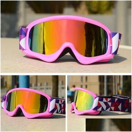 Ski Goggles Mountain Teenager Girl Snow Eyewear Outdoor Anti Fog Children Glasses Winter Boy Snowboard Kids Moto Sunglasses Drop Deliv Otrrt