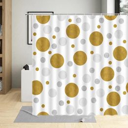 Shower Curtains Creative Dots Geometric Modern Simple Abstract Art Printed Bathroom Decor Polyester Cloth Bath Curtain Set Hooks