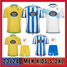 2024 Deportivo La Coruna Camisas de futebol 23 24 Coruna LUCAS D.VILLARES BARBERO DAVO YEREMAY CAYARGA Home Away Camisa de futebol Uniformes de manga curta