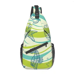 Backpack Seashell Ocean Sling Cross Chest Bag Small Hiking Daypack Pattern Travel Outdoor Sports Men Women