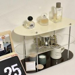 Hooks INS Style Storage Rack Acrylic Shelf Bathroom Countertop Cosmetics Display Multi-Layer Coffee Cup Holder Desktop Decor