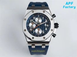 2024APF Factory Mens Watch Diameter 42mm double sided sapphire lens natural rubber belt 3126 chronograph movement Color ceramic 904L fine steel