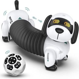 Crianças elétrica/rc animais robô cão animal de estimação criança inteligente remoto falando controle sem fio 24g eletrônico inteligente para brinquedos programáveis bewgl