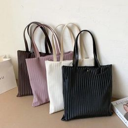 Suitcases BBA155 Handbags For Women Large Capacity Tote Shopper Bag Solid Colour Striped Pu Leather Corduroy