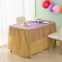 Table Skirt 430X66cm PEVA Party Disposal Premium Plastic Tablecloth Round Baby Birthday Weddings Dining Cover