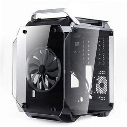 Computer Cases Coolman Tempered Glass Atx Gaming Case Water Cool Air Pc With Two 200Mm Cooling Fan - Blue Drop Delivery Computers Ne Dhosh