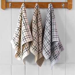 Towel 1Pc 34x75cm Cotton Gauze British Style Classic Plaid Home Bathroom Family Adult Face