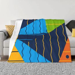 Blankets Pattern Texture Painting Blanket Flannel Spring Autumn Geometric Colours Warm Throws For Winter Bedding