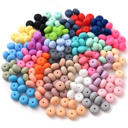 14mm 10Pcs Infant Silicone Round Beads Colourful Loose Spacing Teether Beads DIY Bracelet Necklace Baby Pacifier Chain Accessory