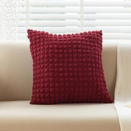 Pillow Easy To Clean Case Elegant Solid Colour For Modern Home Decoration Square Cover With Zipper Sofa