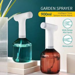 900ml Portable Electric Watering Can Electric Garden Sprayer USB Rechargeable Nano Steam Water Spray Automatic Watering Can 240329