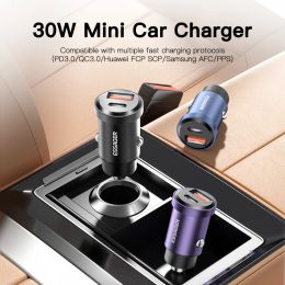 Essager 30W USB Car Charger Quick Charge 4.0 3.0 FCP USB PD For Xiaomi Poco iPhone 12 13 14 Pro Fast Charging Car Phone Charger
