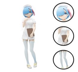 17CM Rem Figure Twodimensional Beautiful Girl Nurse Dress Anime RE ZeroStarting Life in Another World Desktop Decoration 2207021469852