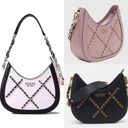 Fashion Luxury Fashion Cross Package Shop Free Shipping Gus Foreign Trade New European and American Large Capacity Splicing Spring Solid Color Chain Minimalist Bag