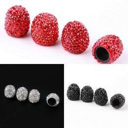 Upgrade 4Pcs Luxury Crystal Car Wheel Caps Clay Car Tyres Valves Tyre Stem Air Valve Caps Airtight Cover Bling Car Accessories For Girls