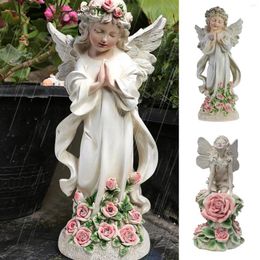 Garden Decorations Luminous Statue Solar Sculpture Resin Decorative Ornaments Home Decor Figurines Crafts Waterproof For