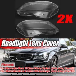 Pair Front Lampshade Lamp Shell Headlamp Cover For Mercedes-Benz W204 C Class C180 C200 C260 2011 2012 2013 Headlight Shade Lens