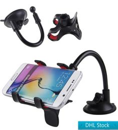 DHL Universal Car Phone Mount Long Arm Clamp with Double Clip Strong Suction Cup Cell Phone Holder for 8 X 7 Samsung S85120611
