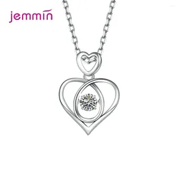 Pendant Necklaces 925 Sterling Silver Cute Heart Crystal Statement Necklace For Women Girls Valentines Day Gift Trendy Jewelry Wholesale