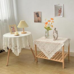 Table Cloth Rectangle Retro White Lace Tablecloth Deluxe Bedside Sofa Dustproof Cover