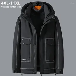 Men's Jackets 11XL 10XL Winter Parka Men Jacket Plus Size 6XL 7XL 8XL 9XL Thick Warm Male Black Coat Cargo Loose Hooded Oversized Big