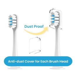 10pcs Replacement for XIAOMI T300/500/700 Brush Heads Onic Electric Toothbrush Soft Bristle Nozzles with Caps Sealed Package