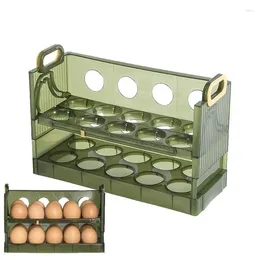 Kitchen Storage Egg Organiser For Refrigerator Multi-grid Tray Turnable Rack Foldable Counter Container